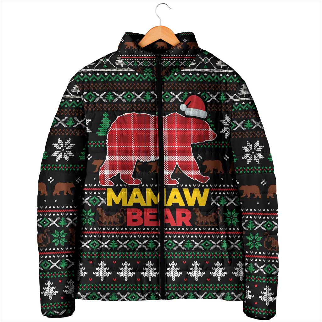 Mamaw Bear Christmas Padded Jacket Xmas Holiday Patterns - Wonder Print Shop