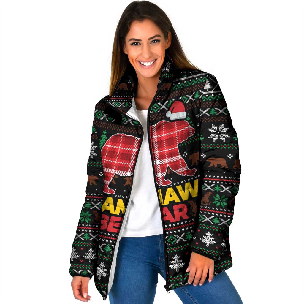 Mamaw Bear Christmas Padded Jacket Xmas Holiday Patterns - Wonder Print Shop