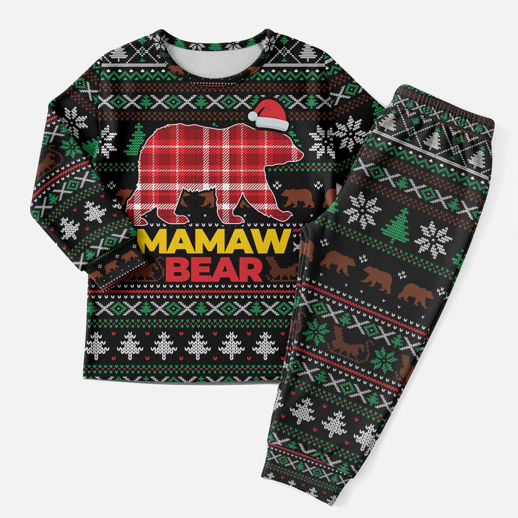 Mamaw Bear Christmas Pajama Set Xmas Holiday Patterns - Wonder Print Shop