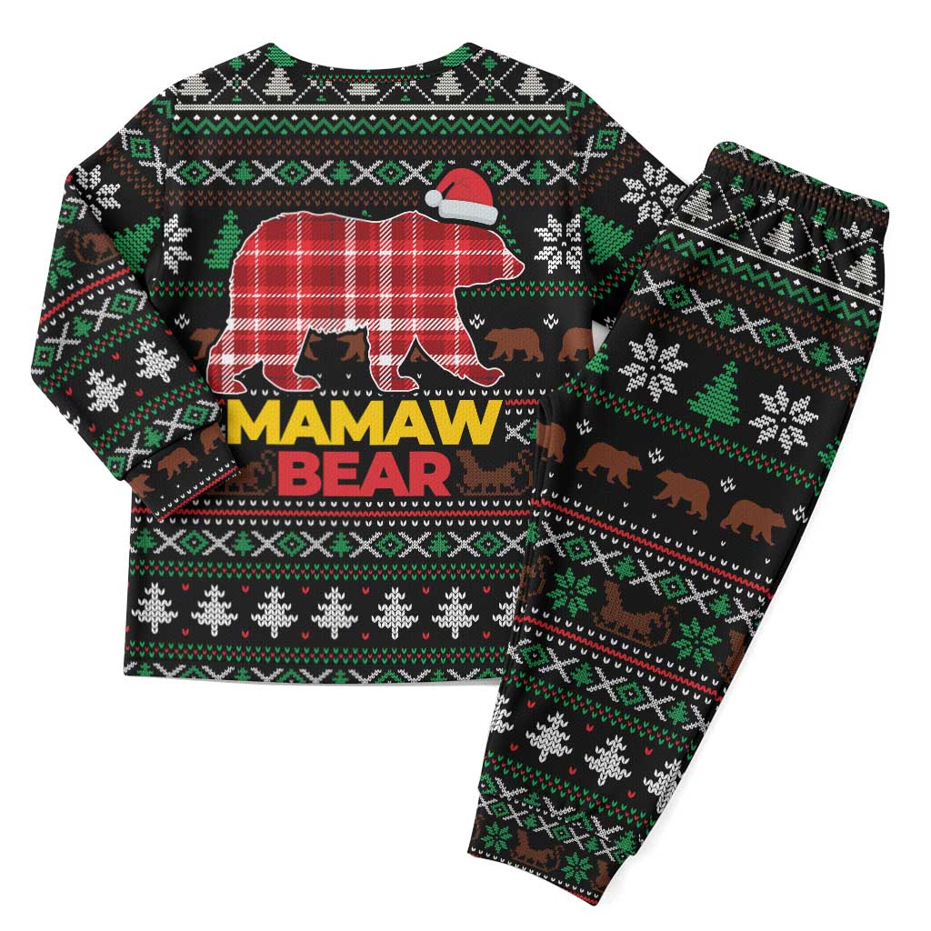 Mamaw Bear Christmas Pajama Set Xmas Holiday Patterns - Wonder Print Shop