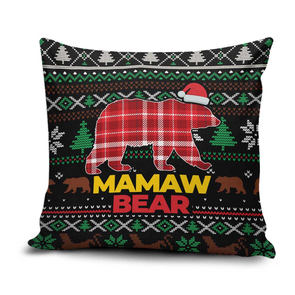 Mamaw Bear Christmas Pillow Cover Xmas Holiday Patterns - Wonder Print Shop