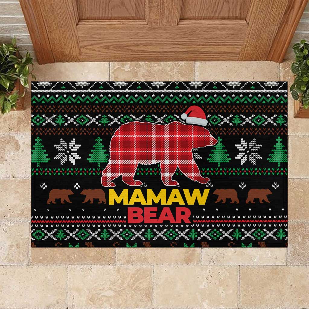 Mamaw Bear Christmas Rubber Doormat Xmas Holiday Patterns - Wonder Print Shop