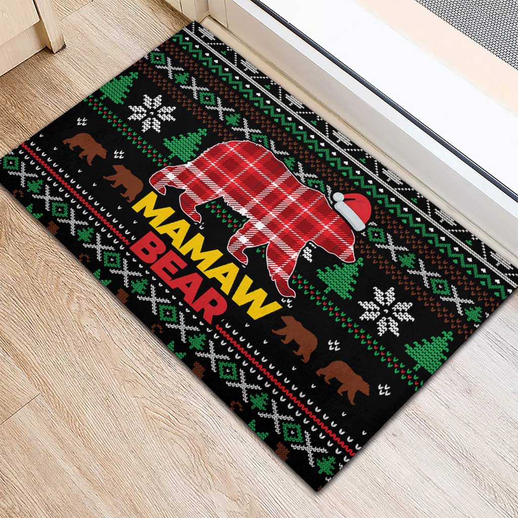 Mamaw Bear Christmas Rubber Doormat Xmas Holiday Patterns - Wonder Print Shop