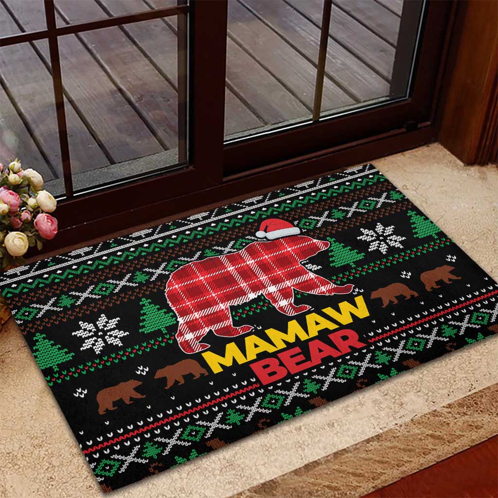 Mamaw Bear Christmas Rubber Doormat Xmas Holiday Patterns - Wonder Print Shop