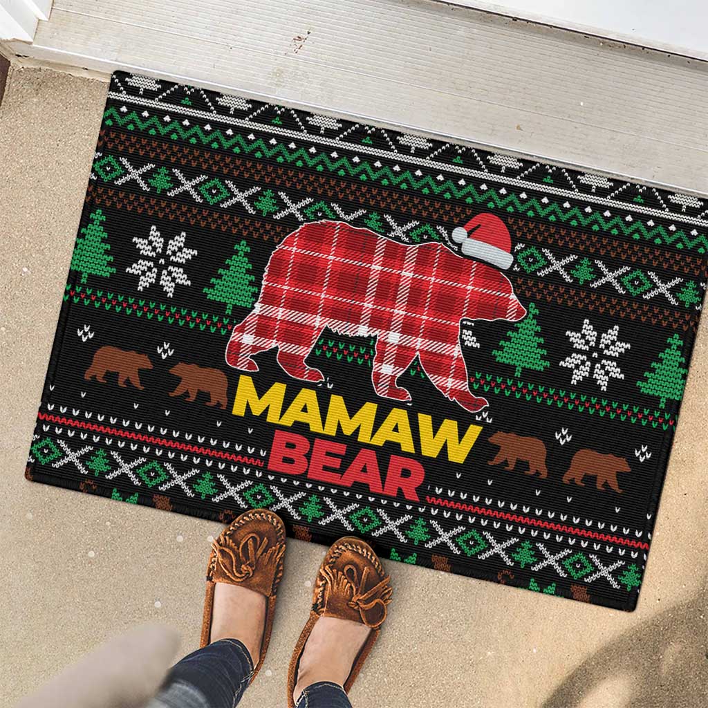 Mamaw Bear Christmas Rubber Doormat Xmas Holiday Patterns - Wonder Print Shop