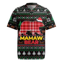 Mamaw Bear Christmas Rugby Jersey Xmas Holiday Patterns - Wonder Print Shop