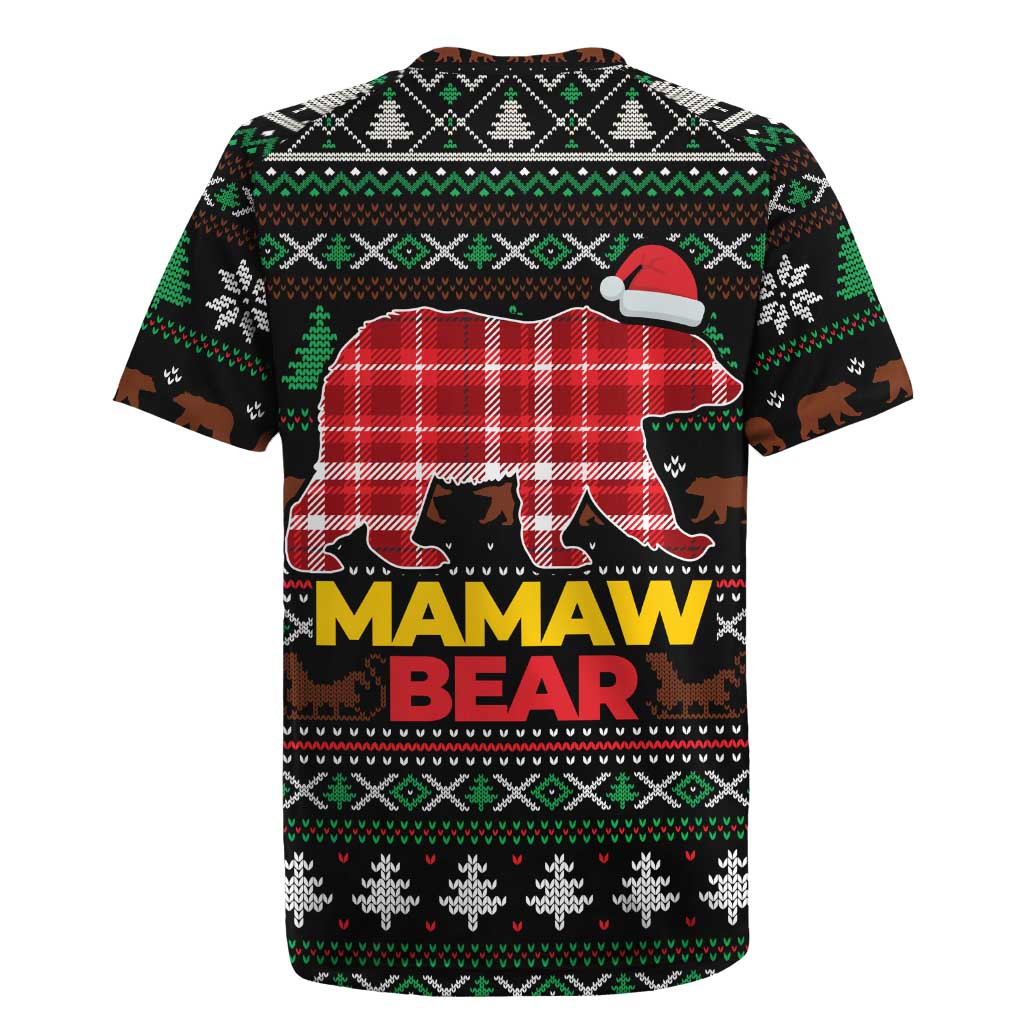 Mamaw Bear Christmas Rugby Jersey Xmas Holiday Patterns - Wonder Print Shop