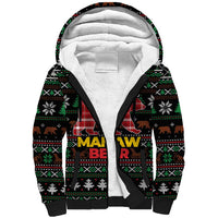 Mamaw Bear Christmas Sherpa Hoodie Xmas Holiday Patterns - Wonder Print Shop