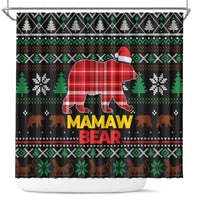 Mamaw Bear Christmas Shower Curtain Xmas Holiday Patterns - Wonder Print Shop
