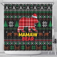 Mamaw Bear Christmas Shower Curtain Xmas Holiday Patterns - Wonder Print Shop