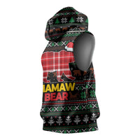 Mamaw Bear Christmas Sleeveless Hoodie Xmas Holiday Patterns - Wonder Print Shop