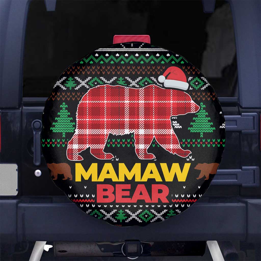 Mamaw Bear Christmas Spare Tire Cover Xmas Holiday Patterns - Wonder Print Shop