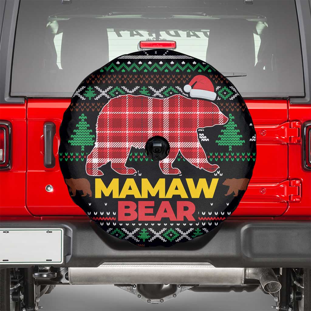 Mamaw Bear Christmas Spare Tire Cover Xmas Holiday Patterns - Wonder Print Shop