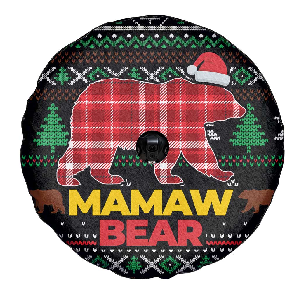 Mamaw Bear Christmas Spare Tire Cover Xmas Holiday Patterns - Wonder Print Shop