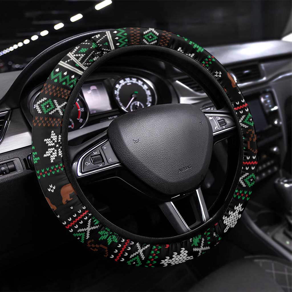 Mamaw Bear Christmas Steering Wheel Cover Xmas Holiday Patterns - Wonder Print Shop