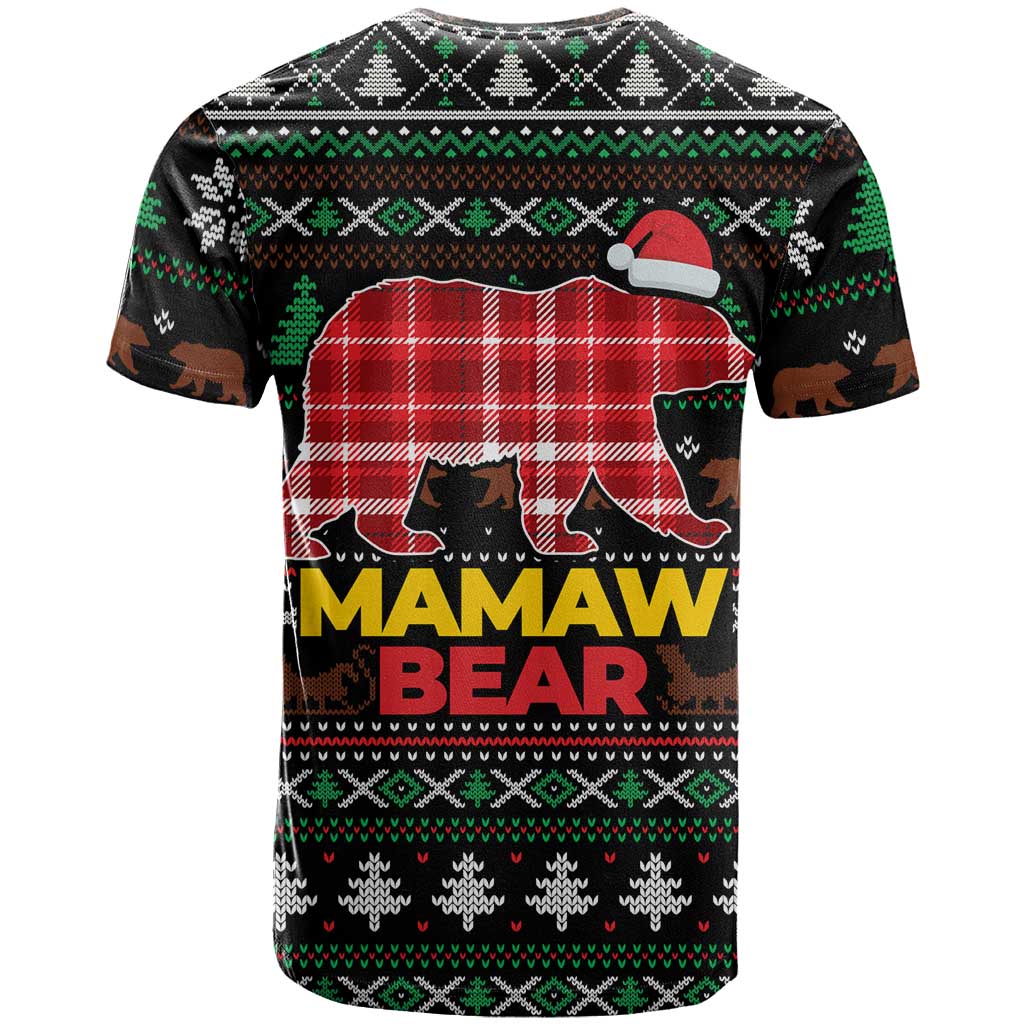 Mamaw Bear Christmas T Shirt Xmas Holiday Patterns - Wonder Print Shop