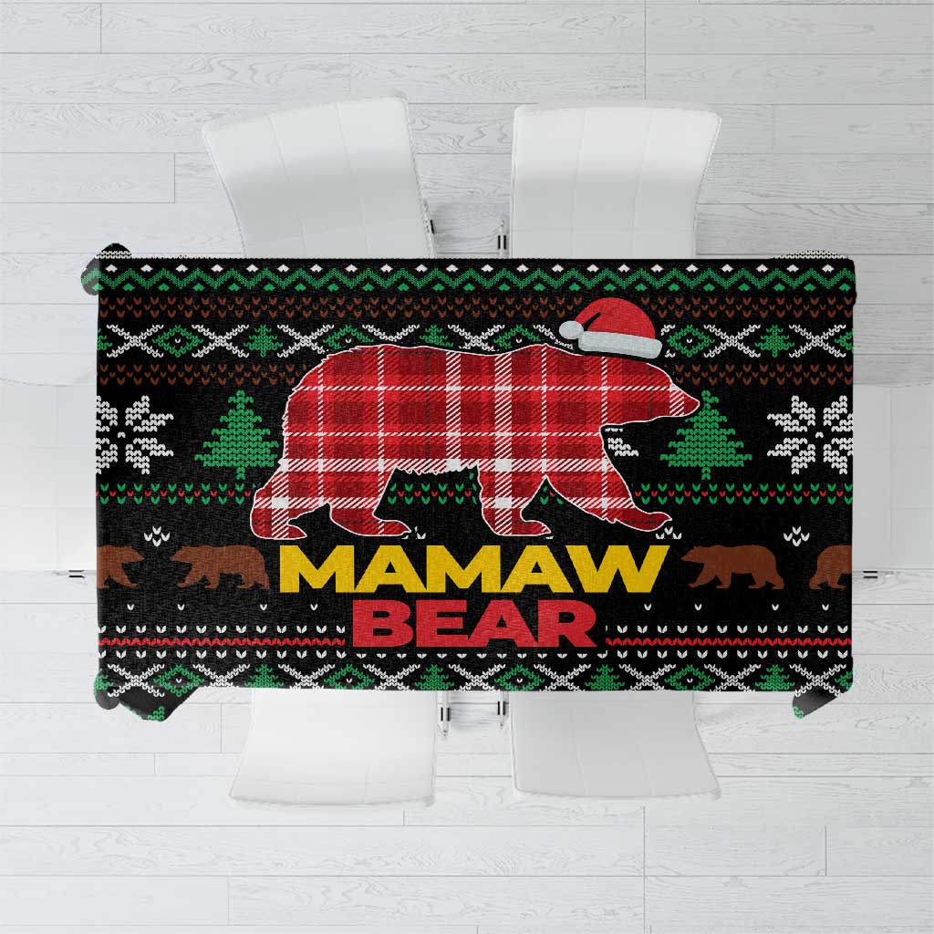 Mamaw Bear Christmas Tablecloth Xmas Holiday Patterns - Wonder Print Shop
