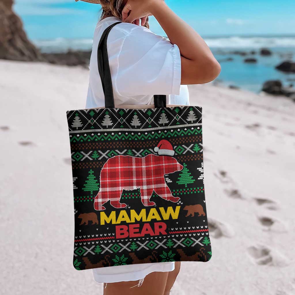 Mamaw Bear Christmas Tote Bag Xmas Holiday Patterns - Wonder Print Shop
