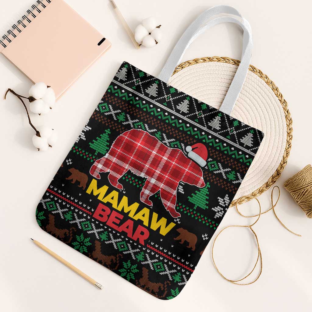Mamaw Bear Christmas Tote Bag Xmas Holiday Patterns - Wonder Print Shop