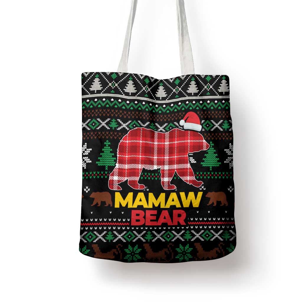 Mamaw Bear Christmas Tote Bag Xmas Holiday Patterns - Wonder Print Shop