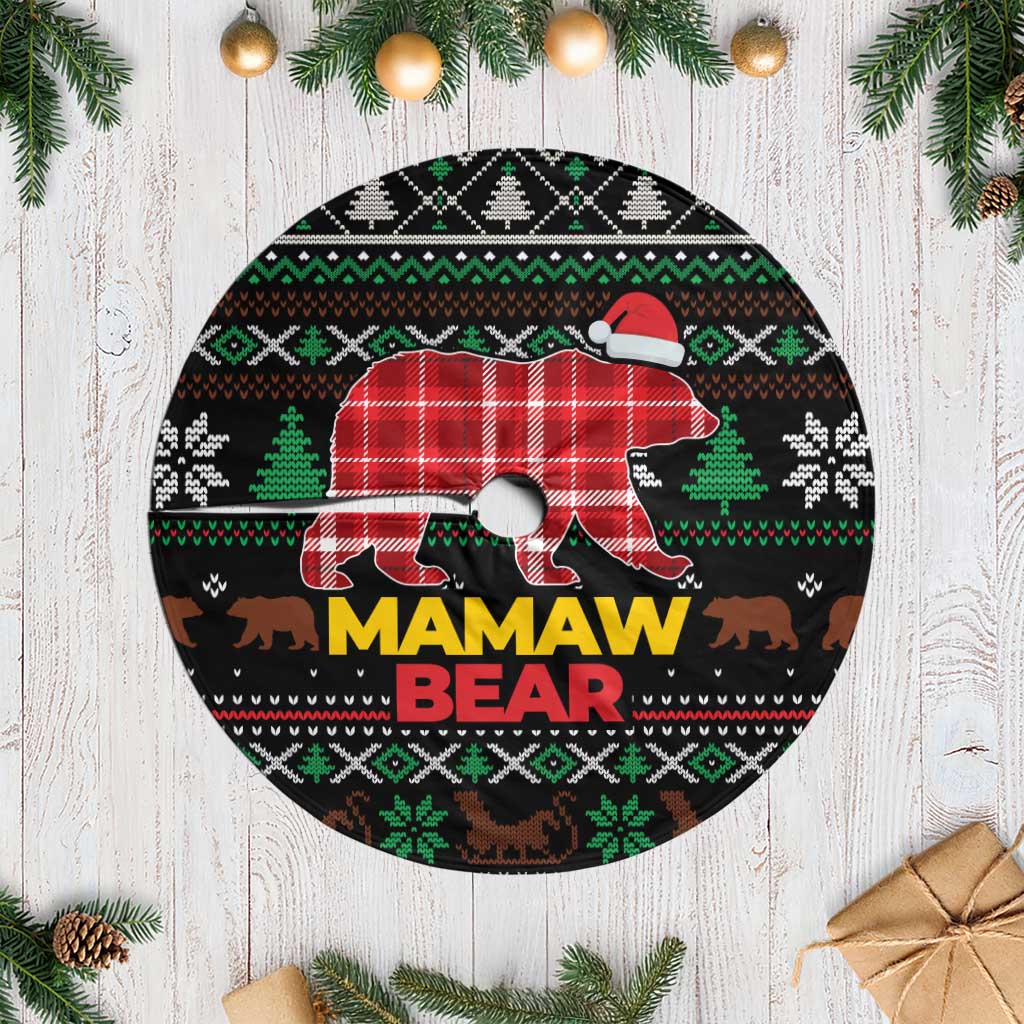 Mamaw Bear Christmas Tree Skirt Xmas Holiday Patterns - Wonder Print Shop