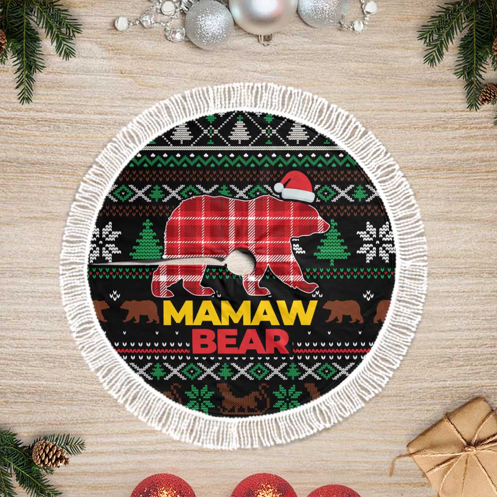 Mamaw Bear Christmas Tree Skirt Xmas Holiday Patterns - Wonder Print Shop