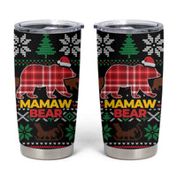 Mamaw Bear Christmas Tumbler Cup Xmas Holiday Patterns - Wonder Print Shop