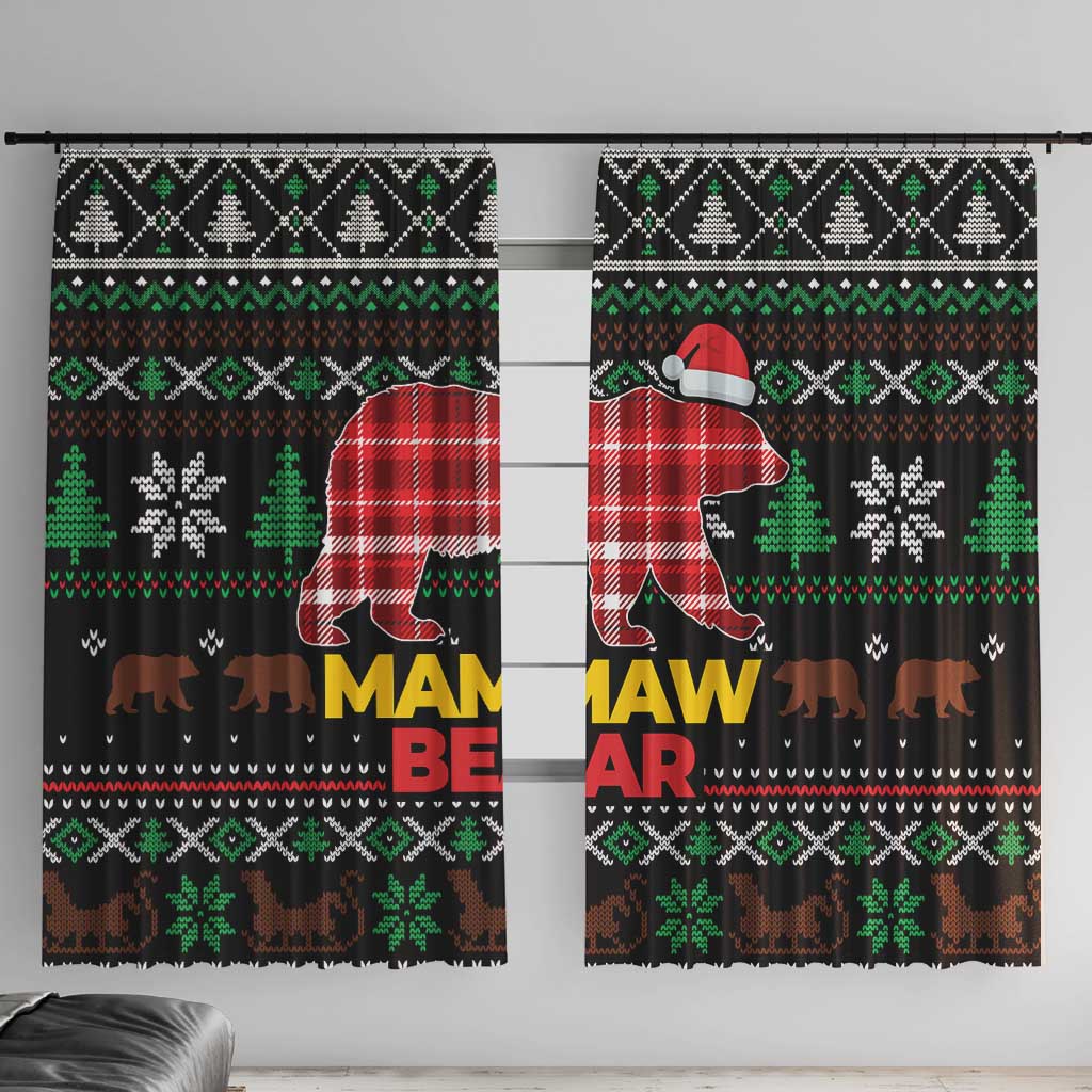 Mamaw Bear Christmas Window Curtain Xmas Holiday Patterns - Wonder Print Shop