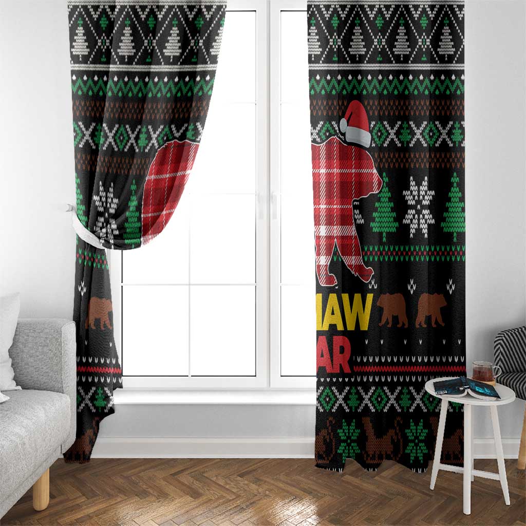 Mamaw Bear Christmas Window Curtain Xmas Holiday Patterns - Wonder Print Shop