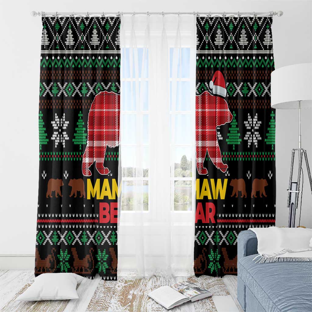 Mamaw Bear Christmas Window Curtain Xmas Holiday Patterns - Wonder Print Shop