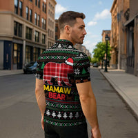 Mamaw Bear Christmas Zipper Polo Shirt Xmas Holiday Patterns - Wonder Print Shop