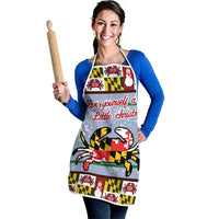 Maryland Symbols Christmas Apron Xmas Holiday Patterns - Wonder Print Shop