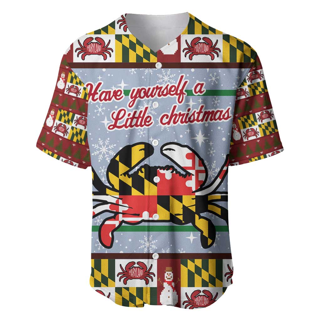 Maryland Symbols Christmas Baseball Jersey Xmas Holiday Patterns - Wonder Print Shop