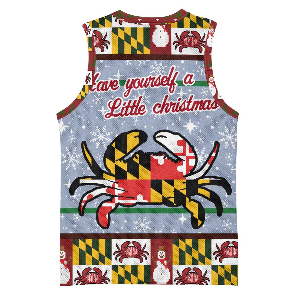 Maryland Symbols Christmas Basketball Jersey Xmas Holiday Patterns - Wonder Print Shop