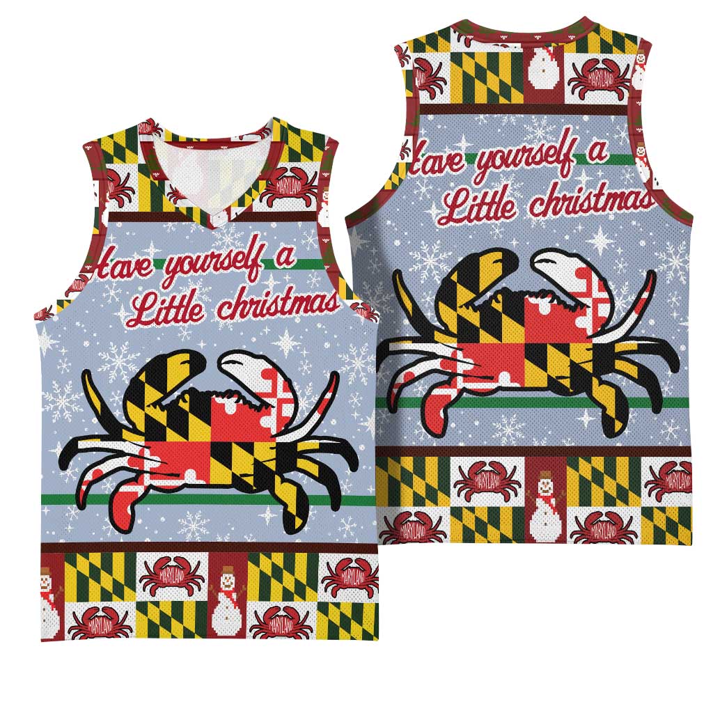 Maryland Symbols Christmas Basketball Jersey Xmas Holiday Patterns - Wonder Print Shop