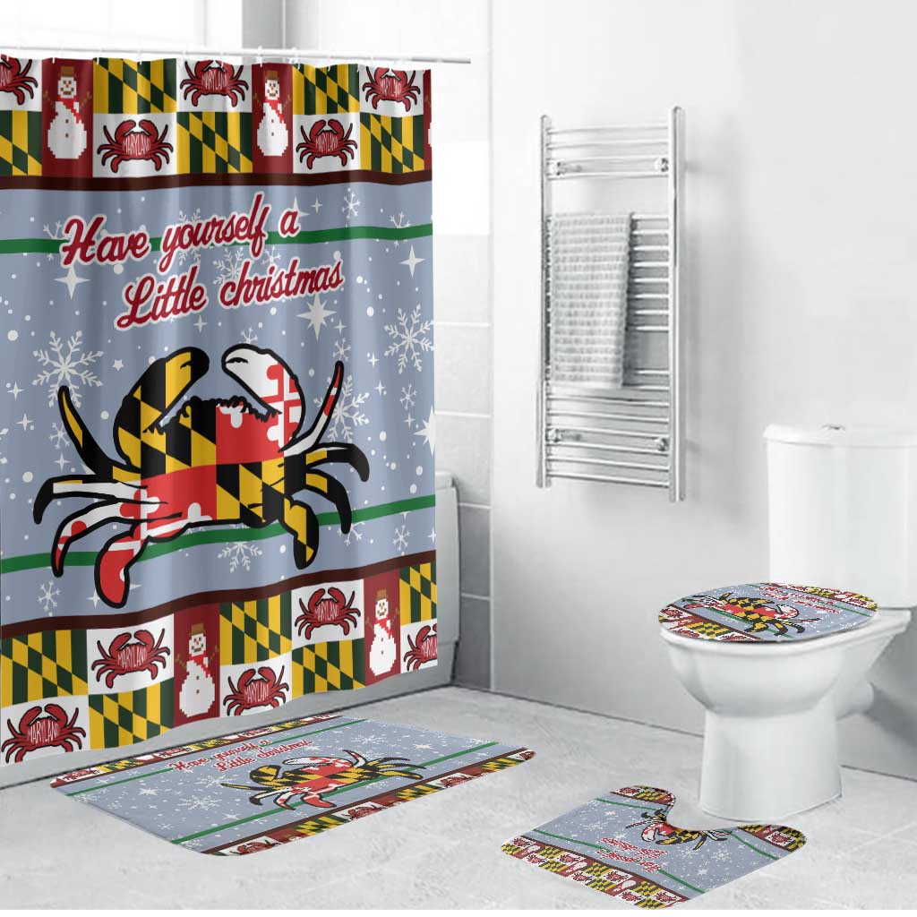 Maryland Symbols Christmas Bathroom Set Xmas Holiday Patterns - Wonder Print Shop