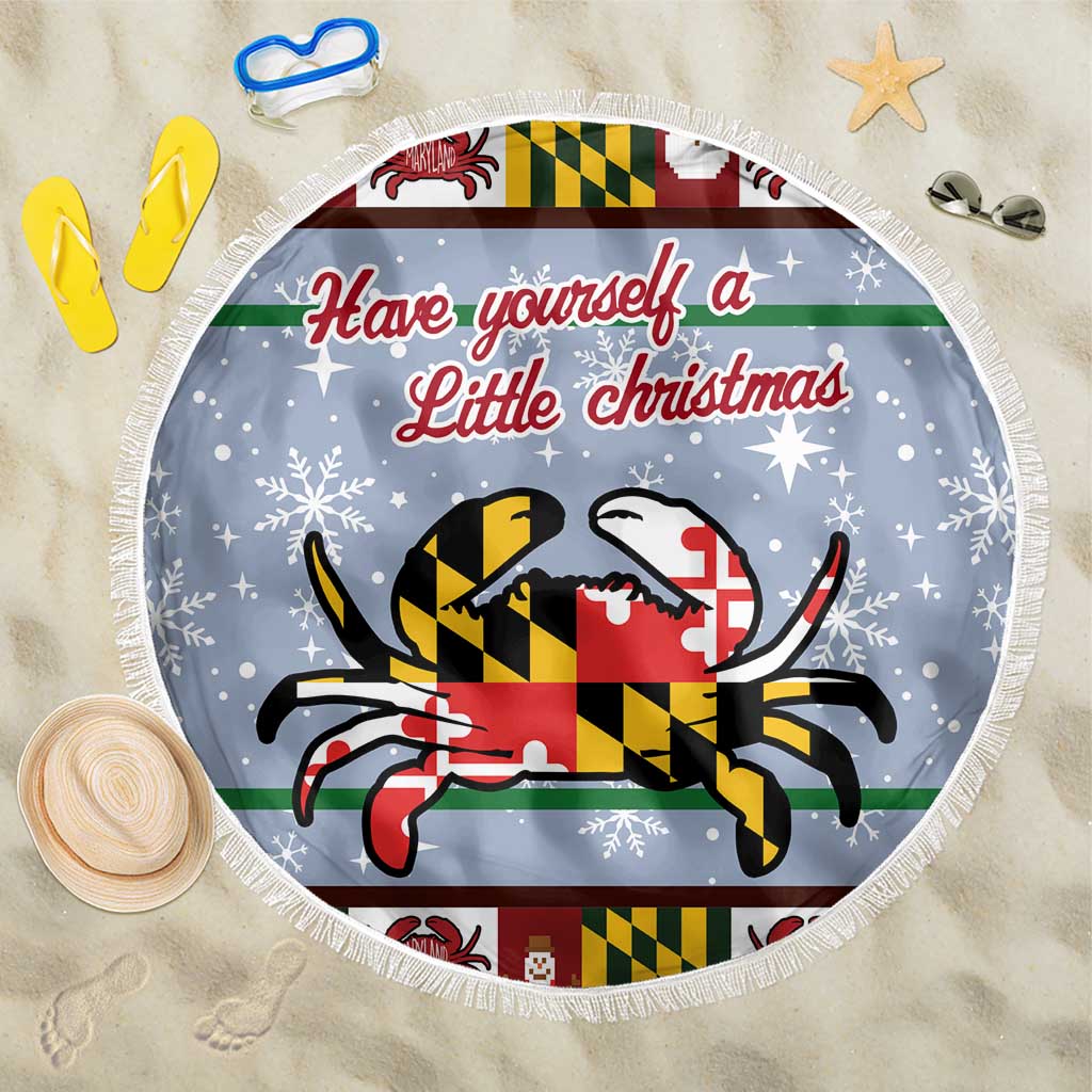 Maryland Symbols Christmas Beach Blanket Xmas Holiday Patterns - Wonder Print Shop