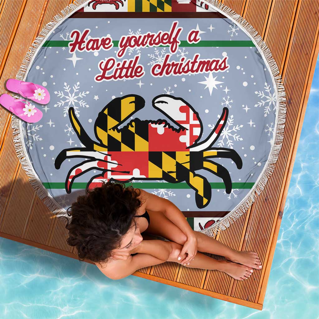 Maryland Symbols Christmas Beach Blanket Xmas Holiday Patterns - Wonder Print Shop