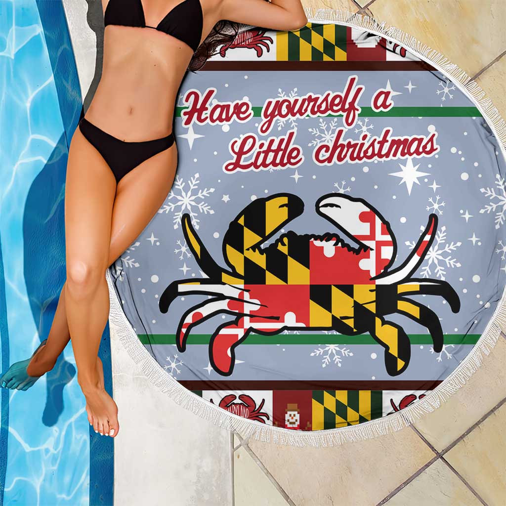 Maryland Symbols Christmas Beach Blanket Xmas Holiday Patterns - Wonder Print Shop