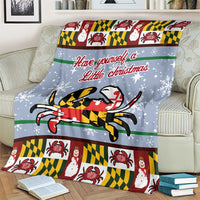 Maryland Symbols Christmas Blanket Xmas Holiday Patterns - Wonder Print Shop
