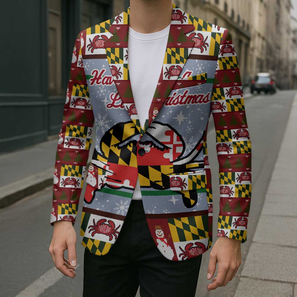 Maryland Symbols Christmas Blazer Xmas Holiday Patterns - Wonder Print Shop