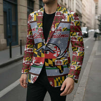 Maryland Symbols Christmas Blazer Xmas Holiday Patterns - Wonder Print Shop