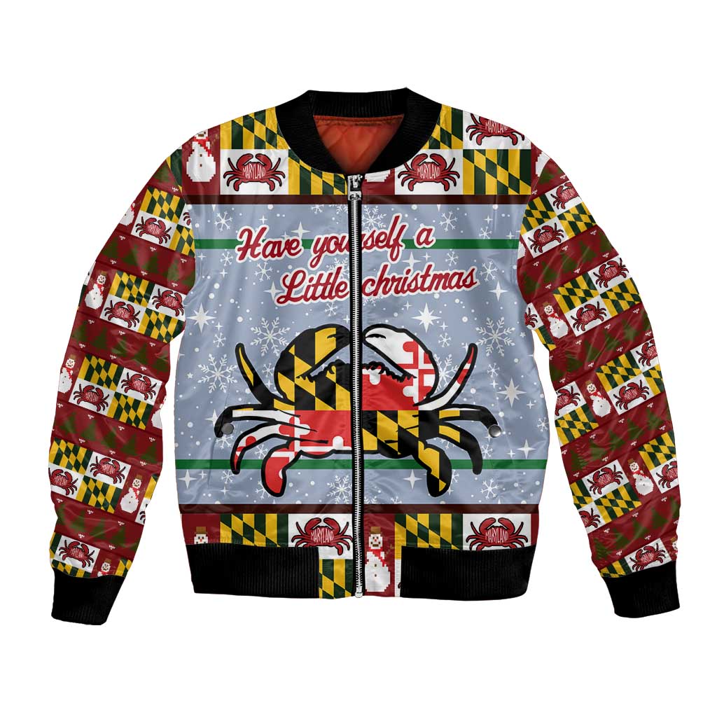 Maryland Symbols Christmas Bomber Jacket Xmas Holiday Patterns - Wonder Print Shop