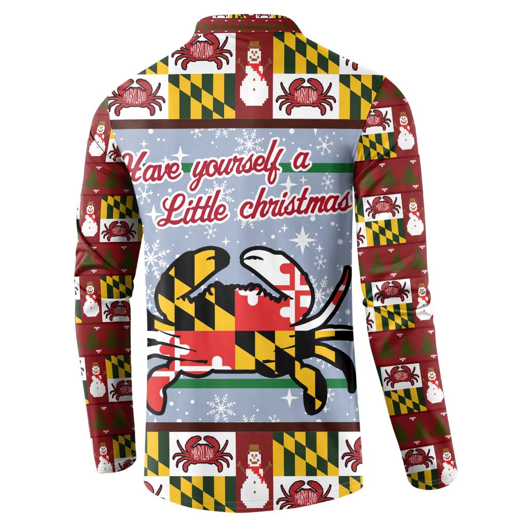 Maryland Symbols Christmas Button Sweatshirt Xmas Holiday Patterns - Wonder Print Shop