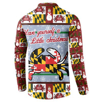 Maryland Symbols Christmas Button Sweatshirt Xmas Holiday Patterns - Wonder Print Shop