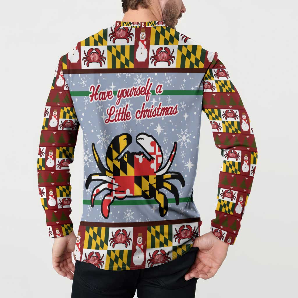 Maryland Symbols Christmas Button Sweatshirt Xmas Holiday Patterns - Wonder Print Shop