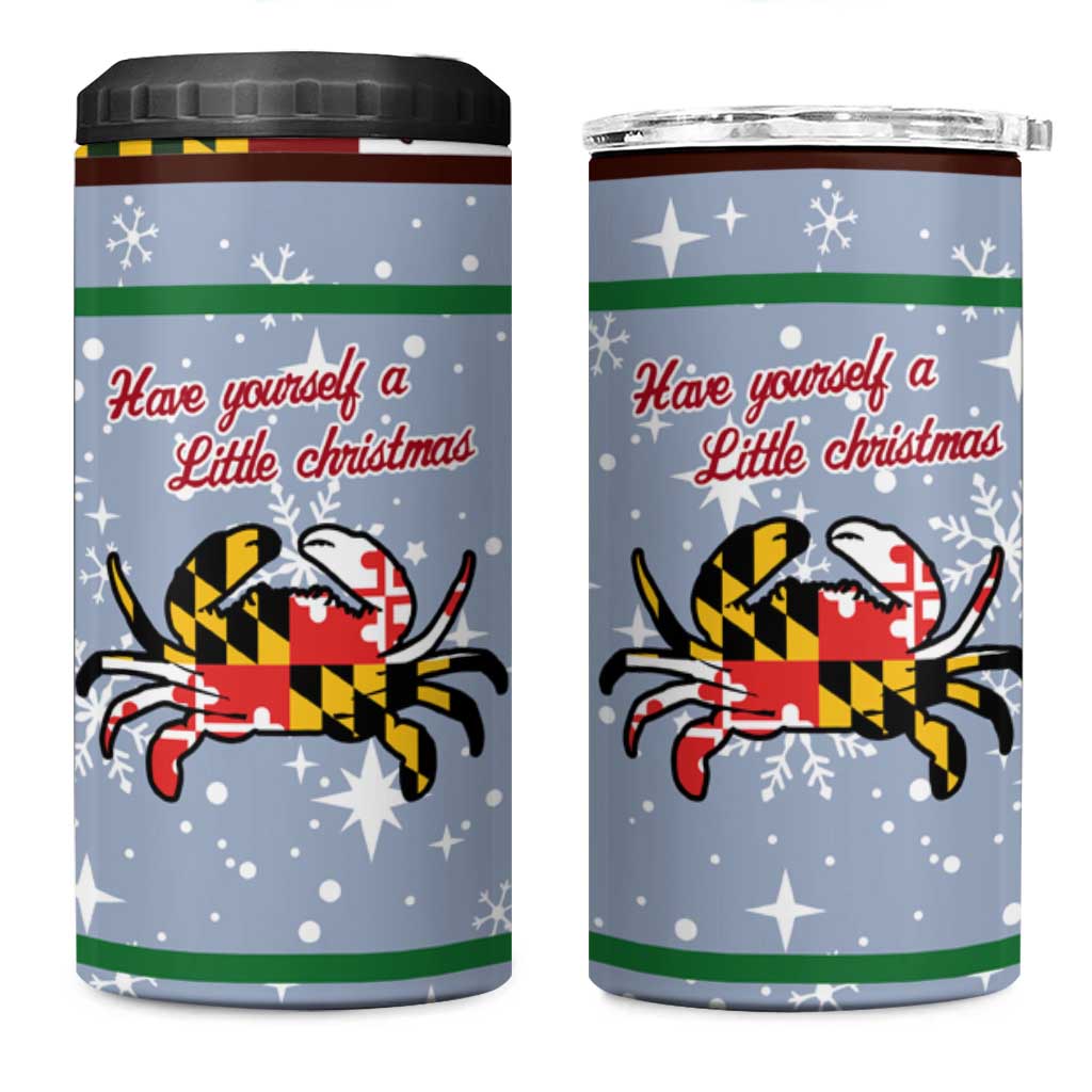 Maryland Symbols Christmas 4 in 1 Can Cooler Tumbler Xmas Holiday Patterns - Wonder Print Shop