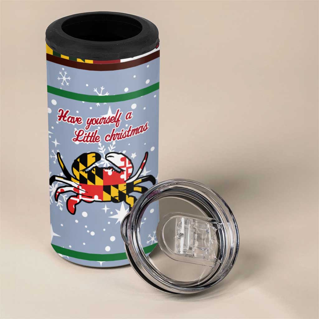 Maryland Symbols Christmas 4 in 1 Can Cooler Tumbler Xmas Holiday Patterns - Wonder Print Shop