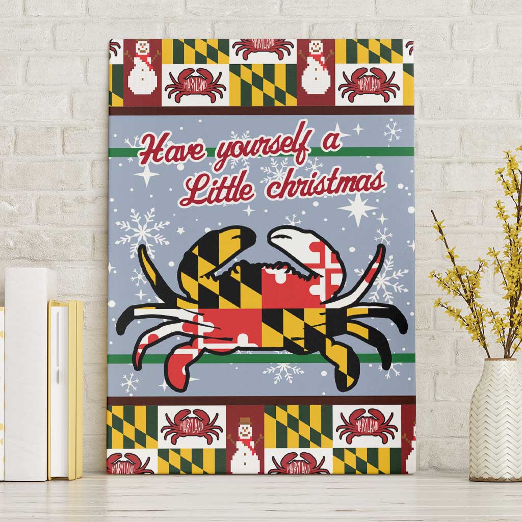 Maryland Symbols Christmas Canvas Wall Art Xmas Holiday Patterns - Wonder Print Shop