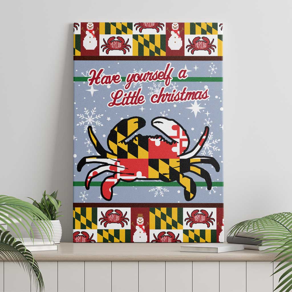 Maryland Symbols Christmas Canvas Wall Art Xmas Holiday Patterns - Wonder Print Shop